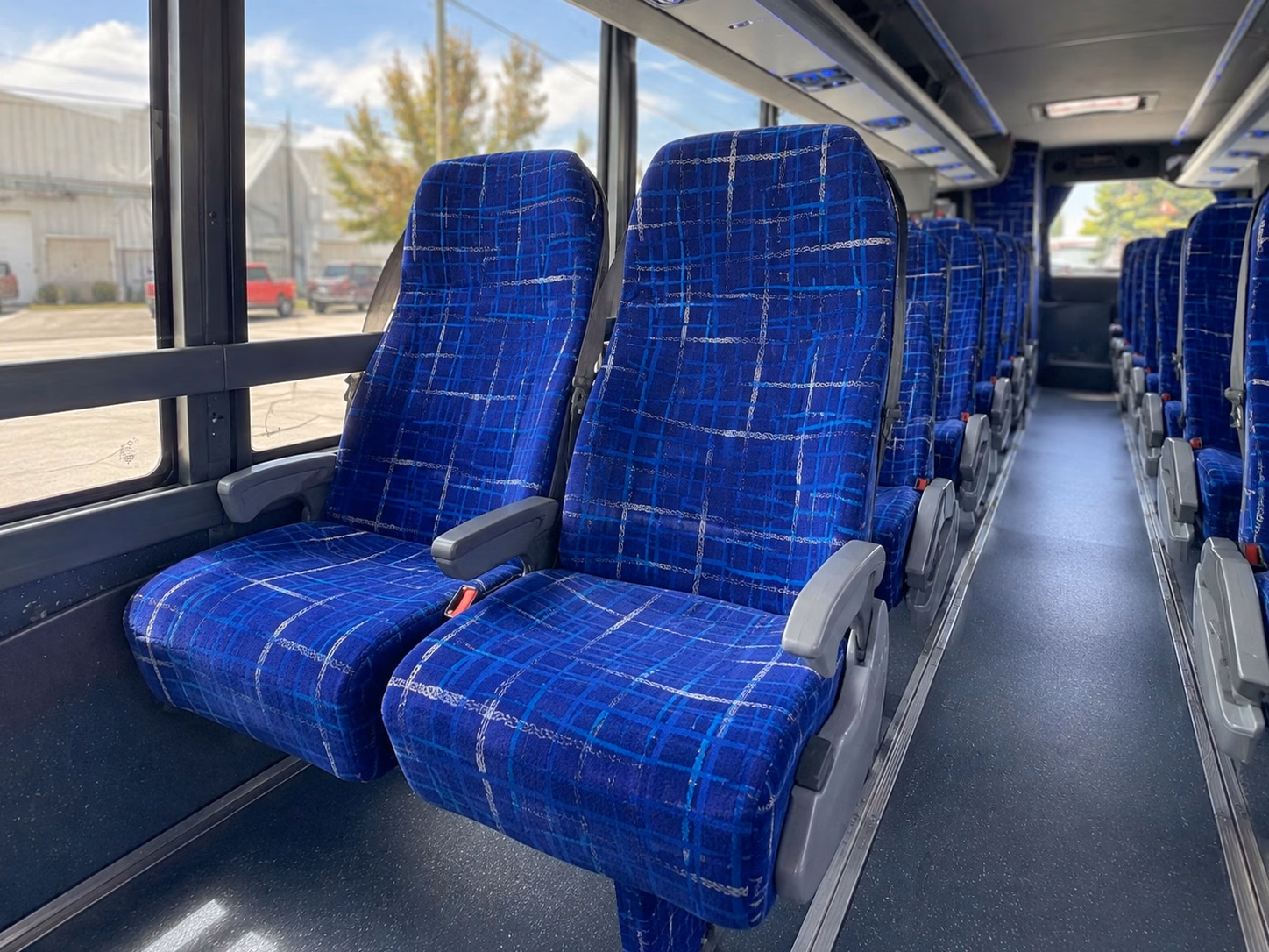56 passenger charter bus inside
